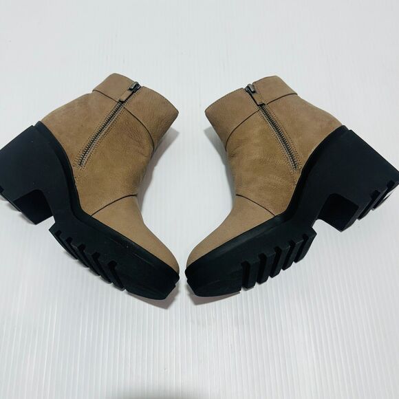 Eileen Fisher Kard Womens 8.5 Ankle Bootie Brown Nubuck Side Zip Block Heel NWOB - Picture 9 of 15